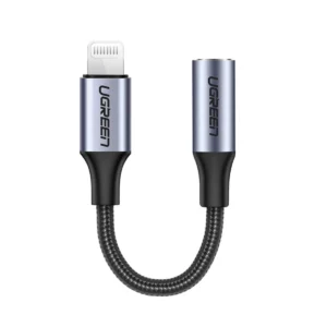 ADAPTADOR DE AUDIO LIGHTNING/JACK 3.5MM STEREO MFI CERTIFIED NEGRO US211