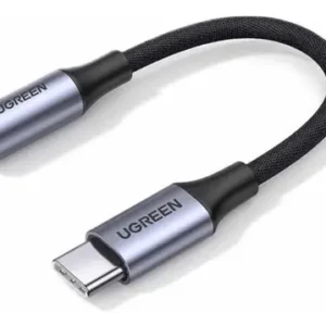 Adaptador Dac Usb C A 3.5mm Encordado De Aluminio Ugreen Plateado